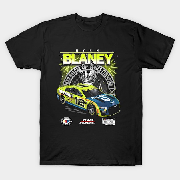 Ryan Blaney NASCAR Cup Series Champion T-Shirt by stevenmsparks